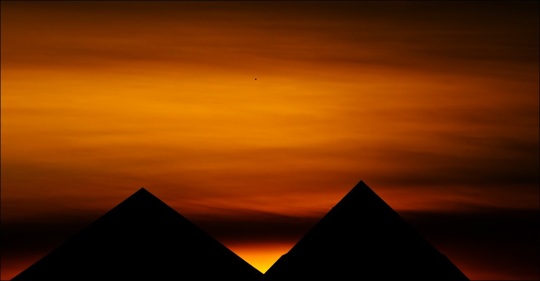 Pyramid sunset